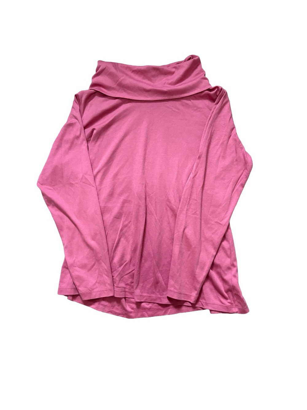 L.L.Bean mauve cowl neck long sleeve top quiet luxury capsule cozy supima cotton
